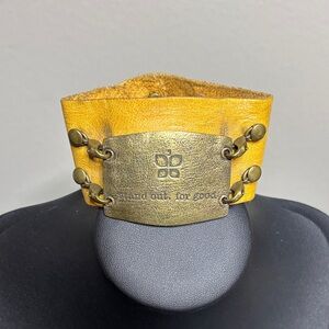 Lenny and Eva Yellow Leather Stand Out for Good Saying Boho Bracelet Festival